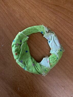 Green Star-Print Fabric Bracelet